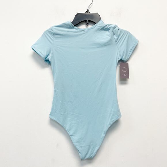 Auden Luxury Collection Luxe Stretch Fully Lined Thong Bodysuit Light Blue Large - Picture 2 of 5